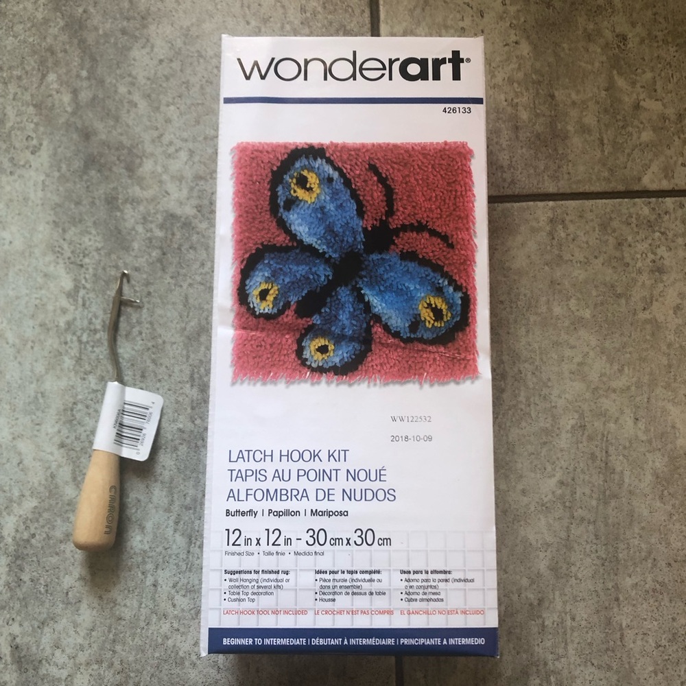 WonderArt Butterfly Latch Hook Kit